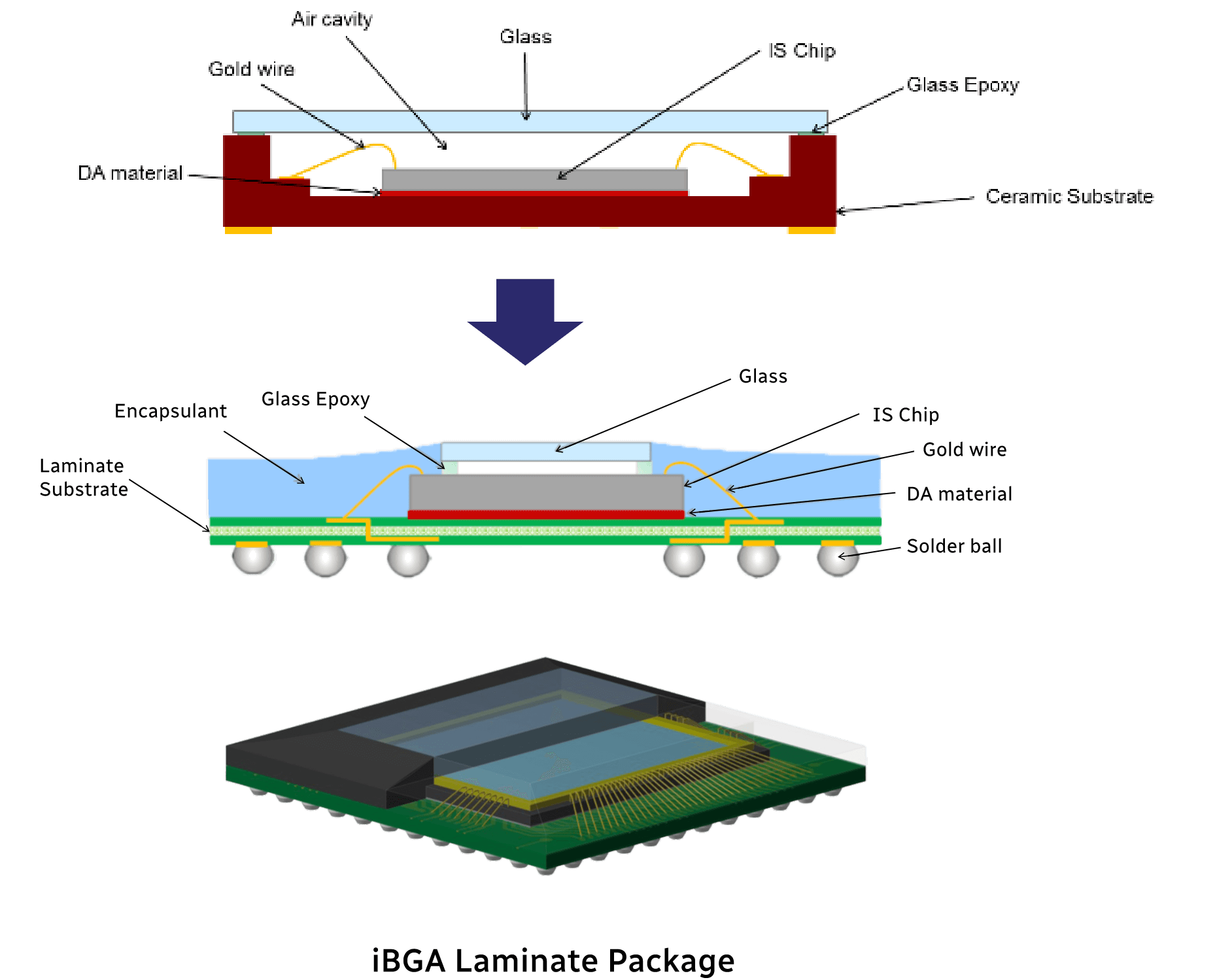 iBGA Image Sensor<br />
Laminate Package<br />
Image